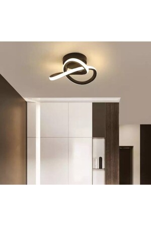 Modern Plafonyer Tavan Boomerang Led Avize Siyah - 5