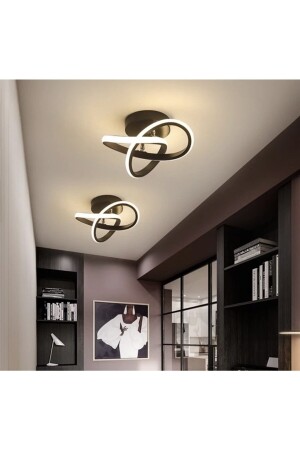 Modern Plafonyer Tavan Led Avize Koyu Kahve 2 Adet Set Fiyat Ledli Avize burenze763 - 4