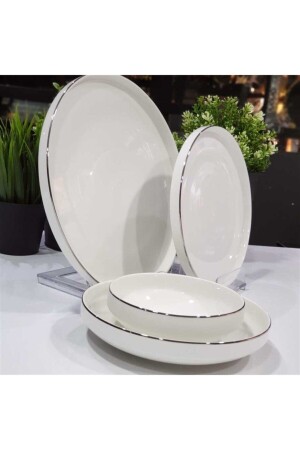 Modern Platin 12 Kişilik 48 Parça Yemek Takımı - Onedekor