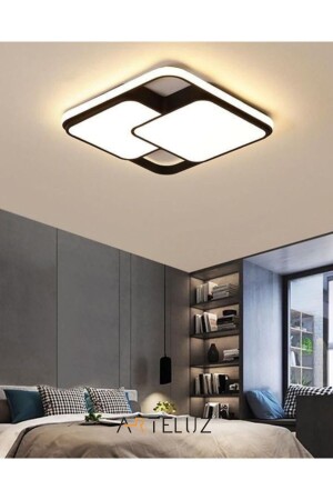 Modern Şık Plafonyer Led Avize Tavan Model 3 Renk Avize Salon Led Lambası Kumandalı - 1