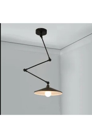 Modern Siyah Dört Mafsallı Akrobat Metal Masa Üstü Sarkıt Avize Şapka Çapı:38cm RIO0001717 - RİOLİGHT