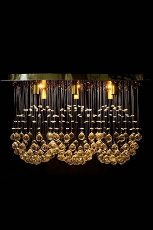 التصميم الحديث من طراز MNZ 70x30 سم / 6 مصابيح النموذج الفاخرة مصباح صخور مستطيل مع خط الصيد 1002-7030 - esenavize