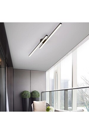 MNZ-Modern Ceiling Corridor Lighting Rod Led Black Daylight خطي الشنابل الضوئية الثنائية المزدوجة الخطية - Mikro Light Project
