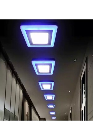 Modern Tavana Sıfır Led Panel Avize Kare Çift Renk Kullanım Gün Işığı Ve Parlement Mavi fico0221 - 2