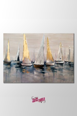 Modern Yağlı Boya Görünümlü Yelkenli Kanvas Tablo myelkenli - Seis Tasarım