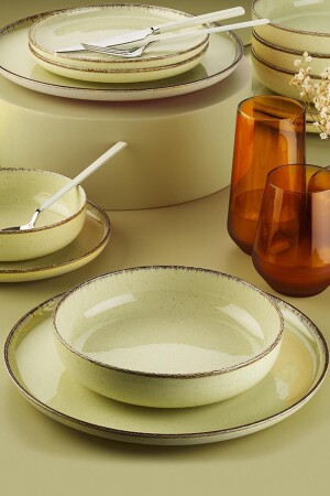 Moderna Tafelservice Perlbeige/Gelb 16-teilig für 4 Personen MOD16YS730804 - Kütahya Porselen