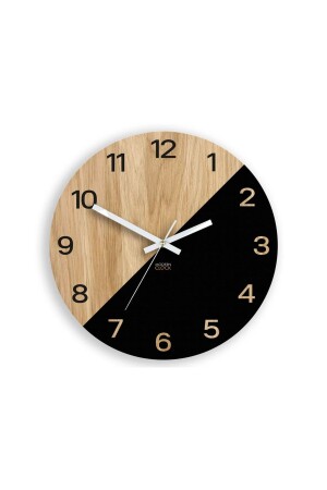 Moderne, dekorative, geschichtete, geräuschlose, fließende Holz-Wanduhr für Zuhause, Büro, Geschenk, Doppelte TESBIHVEBLACKSAAT - 1