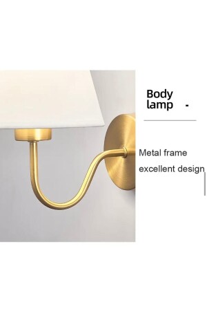 Moderne Design-Wandleuchte, goldfarbener Körper, cremefarbener Lampenschirm, elektrisch betrieben - 7