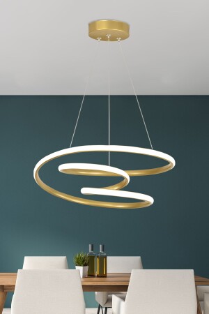 Moderne Hängelampe Galaxy Goldgehäuse, weißes Licht, LED-Kronleuchter - 2