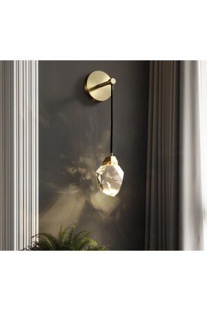 Moderne, luxuriöse Power-LED-Wandleuchte aus kristallisiertem Glas, Goldgelb, Konzeptprodukt, Tageslicht fico0768 - 5