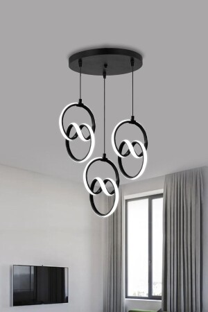 Moderne Pendelleuchte, 3-teilig, schwarzes Gehäuse, weißes Licht, LED-Kronleuchter, 1 Jahr Garantie, Signature LED-Kronleuchter, Signature Triple - 2