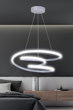 Moderne Pendelleuchte Galaxy Grey Case LED-Kronleuchter mit weißem Licht - 3