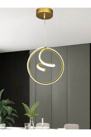 Moderne Pendelleuchte, LED-Kronleuchter, goldenes Gehäuse, weißes Licht, Planet-LED-Kronleuchter - 1