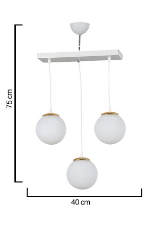 Moderne weiße 3-reihige Pendelleuchte, weißer Kugelglas-Luxus-Kronleuchter SEF143 - 5