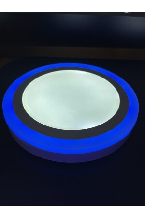 Moderner, deckenhoher LED-Panel-Kronleuchter, abgestuft, rund, zweifarbig, Tageslicht und Parlamentsblau, fico0222 - 4