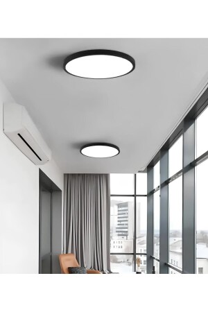 Moderner LED-Kronleuchter mit Deckenmontage, Tageslicht, warmweißes LED-Licht, schwarzes Metallgehäuse - 1