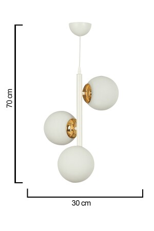 Moderner weißer 3-teiliger weißer Kugelglas-Kronleuchter SEF121 - 6