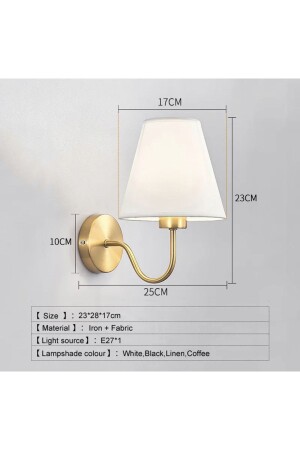 Modernes Design, batteriebetriebene Wandleuchte, goldgelbe LED, Plug-and-Play-LED-Wandleuchte mit cremefarbenem Hut, tolle Optik - 3