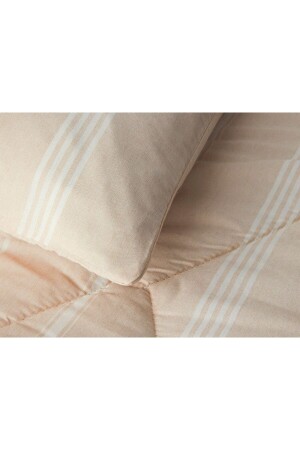 Modernes, gestreiftes Polycotton-Einzelschlafset in Beige - 5