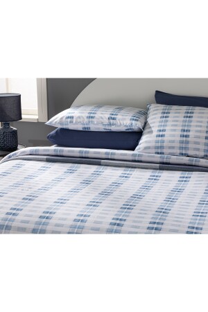 Modernes, quadratisches, leicht zu bügelndes Doppelbett-Bettbezug-Set, 200 x 220 cm, Blau, TYC00819207291 - 4