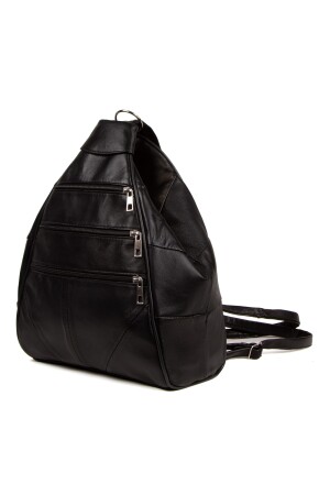 Modischer Damen-Rucksack, Hand- und Umhängetasche aus echtem Leder, Schwarz (37 x 23 x 30 cm), 98167 - 8