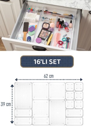 Modulares Set mit 16 Schubladen-Organizern – Make-up-Schmuck-Zubehör-Organizer – Schrank-Organizer - 2