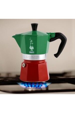 - Moka Express Italia: 3 Cups Ocak Üstü Espresso Pişirici - 130ml - Karma Renk - Alüminyum MRS8931 - 5