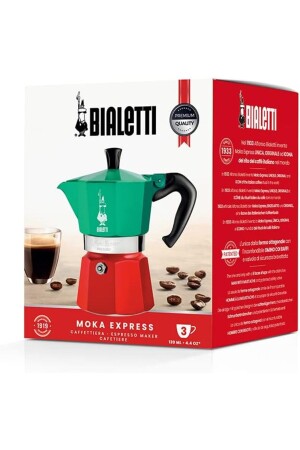 - Moka Express Italia: Espressokocher für 3 Tassen, 130 ml, gemischte Farben, Aluminium MRS8931 - 7