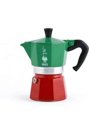 - Moka Express Italia: Espressokocher für 3 Tassen, 130 ml, gemischte Farben, Aluminium MRS8931 - 9