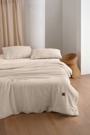 Moln 404 – Doppelbettbezug-Set aus 100 % extra reiner Baumwolle, garngefärbt, gewaschen, N00012-1 - 4