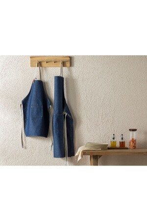 Mom&kid Pamuk 2'li Mutfak Önlüğü 56x76 Cm-43x53 Cm Mavi 240051 - English Home