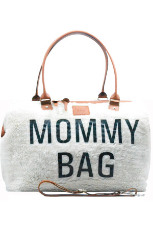 Mommy Bag Exclusive Ekru Kuzu Peluş 3 Lü Set Baby Anne Bebek Bakım Ve Kadın Çantası AYB-KUZUPLS - 6