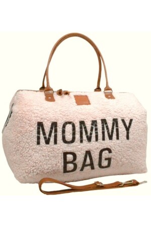 Mommy Bag Exclusive Pudra Kuzu Peluş 3 Lü Set Baby Anne Bebek Bakım Ve Kadın Çantası AYB-KUZUPLS - 4