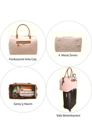 Mommy Bag Exclusive Pudra Kuzu Peluş 3 Lü Set Baby Anne Bebek Bakım Ve Kadın Çantası AYB-KUZUPLS - 6