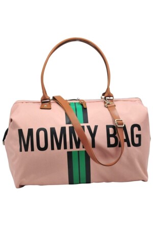 Mommy Bag Tasarım Çizgili Pudra Anne Bebek Bakım Ve Kadın Çantası - 1