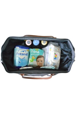 Mommy Bag Tasarım Gri Baby Anne Bebek Bakım Ve Kadın Çantası - 6