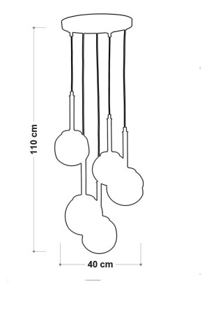 Mona 5-teiliger Luxus-Pendelleuchte-Kronleuchter mit kupferschwarzem Metallgehäuse und Rauchglas-Design LZRNAVZ210 - 9