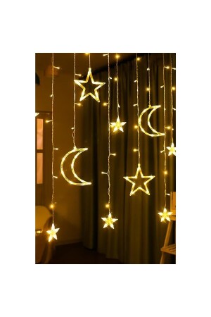 Mond-Stern-Vorhang, LED-Licht, 8 animierte Plug-in-hinzufügbare Organisation, Party, Hochzeit, Dekoration, Ornament, LEDREYONMOONSTARCURTAIN - 7