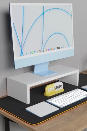 Monitorerhöhung Computerbildschirmerhöhung Weiß FD-MONITORYUKS-BYZ - 2