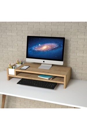 Monitorerhöhung und Organizer aus Holz, dekorativer Laptopständer BAGAX221 - 1