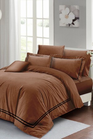 مجموعة من المنسوجات الفاخرة القطن الصاتين القهوة MONOHOME24291 - Monohome