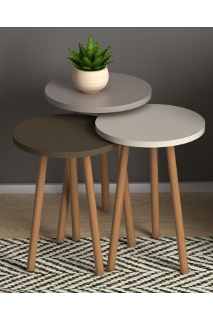 طاولة العشب الرومانية - كريم كابوتشينو القهوة - Monte Sehpa