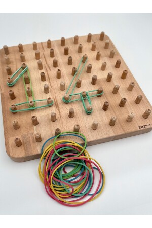 Montessori Eğitici Ahşap Oyuncak – Geoboard - Lastik Geçirme Çocuk Oyuncağı 034 - 8