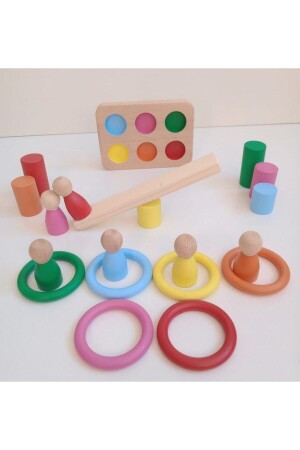 Montessori Halka Silindir Peg Bebek 6 Lı Seti G12205818000149 - Moccotoys