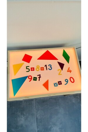 Montessori Işıklı Etkinlik Ve Oyun Masa (AYAKSIZ) 1 Yaş 16 Renk Ahşap Light Table (TABLA) ımtt - 3