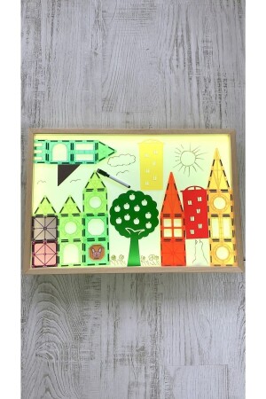 Montessori Işıklı Etkinlik Ve Oyun Masa (AYAKSIZ) 1 Yaş 16 Renk Ahşap Light Table (TABLA) ımtt - 6