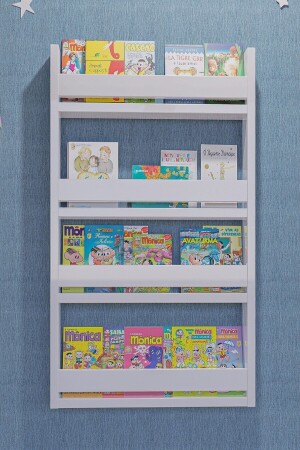 Montessori-Kinderzimmer-pädagogisches Bücherregal mit 4 Regalen, dekoratives Wandregal QZU_02 - 5