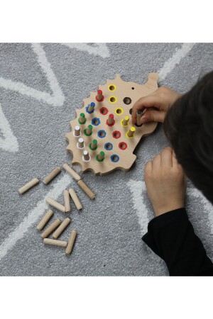 Montessori-Pädagogisches Holzspielzeug – Steckbares buntes Igelspielzeug aus Holz - 9