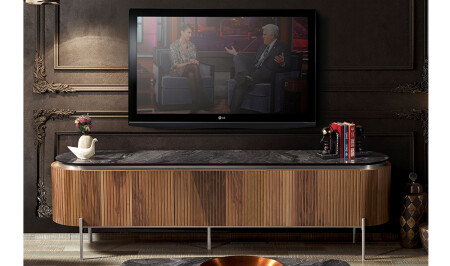 Mood Ceviz Gümüş Tv Sehpası - Cadde Yıldız