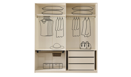 Mood Ecru 4-türiger Kleiderschrank - 5